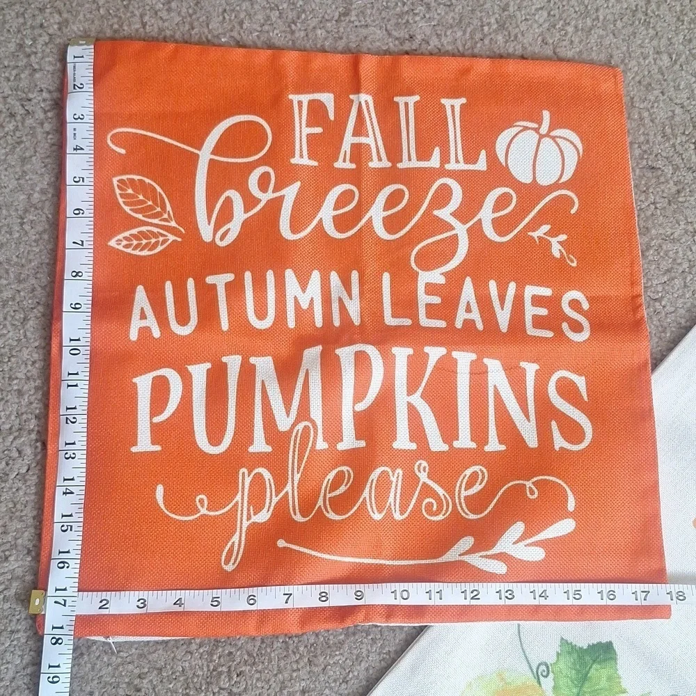 Fall Themed Pumpkin Decorative Canvas Pillow Covers